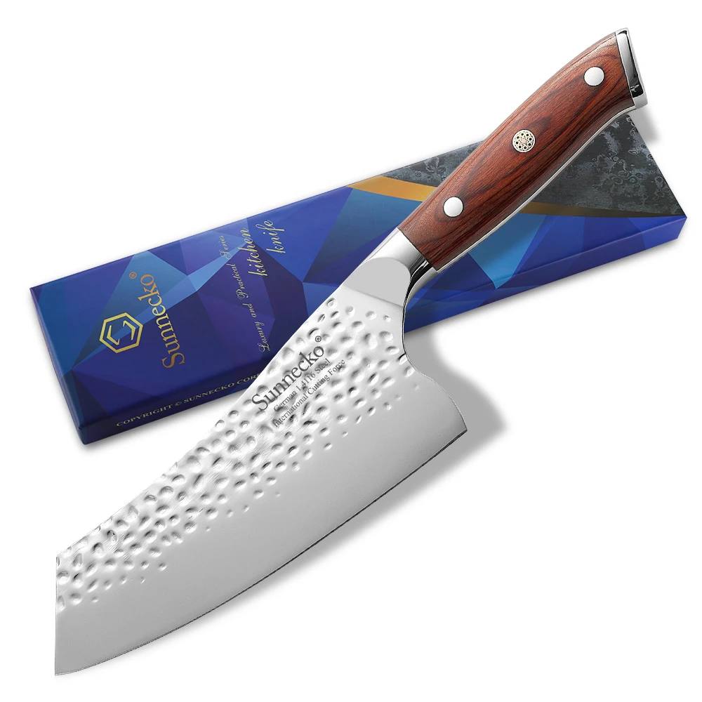 

Sunnecko 7 Inch Nakiri Cleaver Knife High Quality Stainless Steel Meat Cutting Knife Kitchen Ultra Sharp Vegetable Fruit Slicer