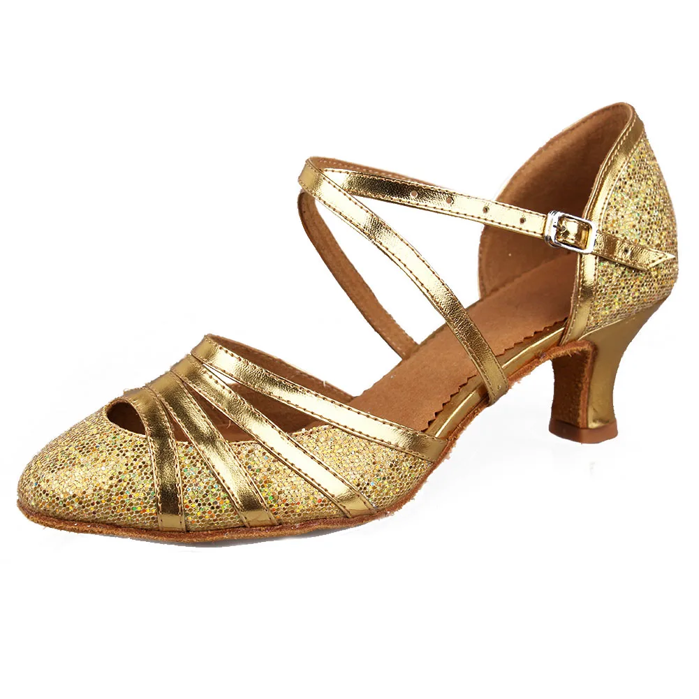 USHINE Ballroom Dance Shoes Women Glitter Modern Dance Shoes Salsa Ballroom Tango Latin Shoes 2