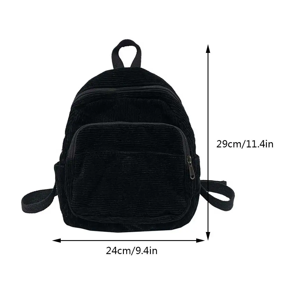 Casual Corduroy Mini Backpack Cross-body Bag Solid Color School Bags Soft Bag Purses and Handbags Simple Female Commuter Handbag 6