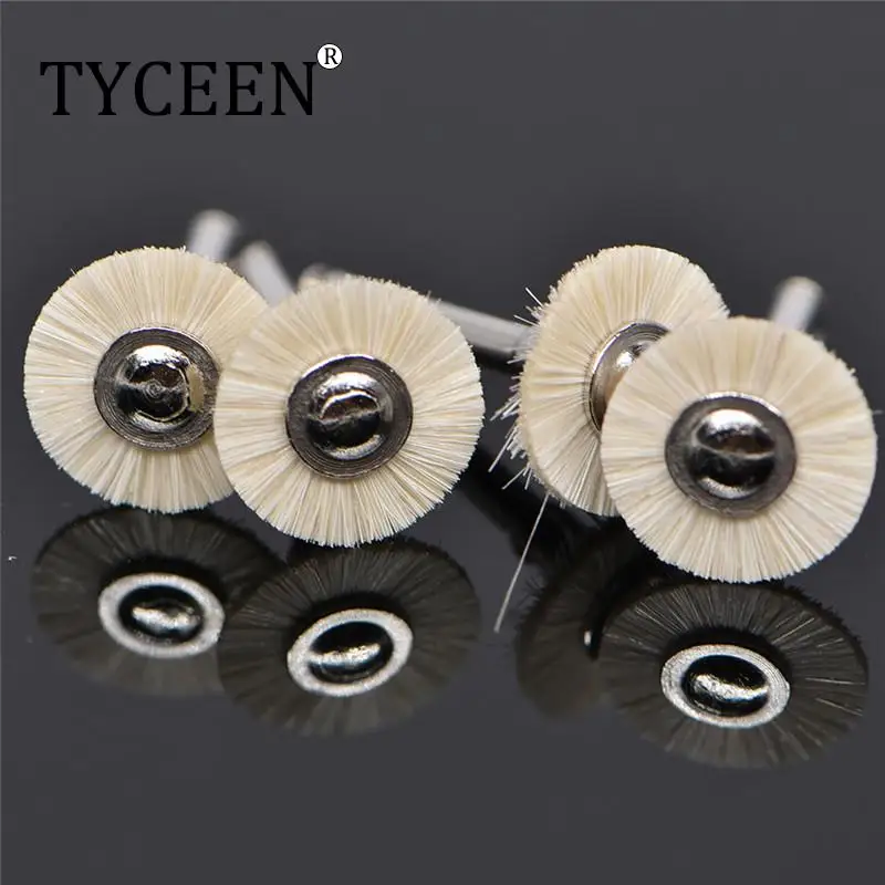10Pcs/bag Dental Polishing Wheel Wool Cotton Polishing Teeth Polisher Brushes Polishers for Low Speed Contra Angle Handpiece