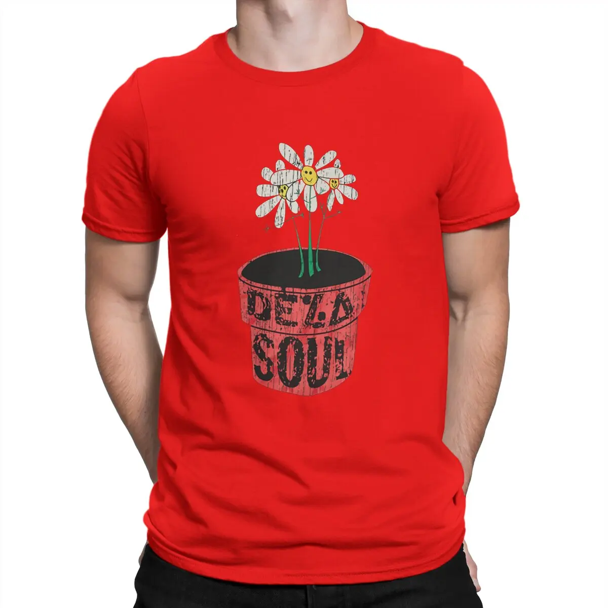 thumbnail image 1 of Camisetas de flores de rap para hombre, de algodón, divertidas, de cuello redondo, De La Soul, de manga corta, con gráficos, 1 of 7