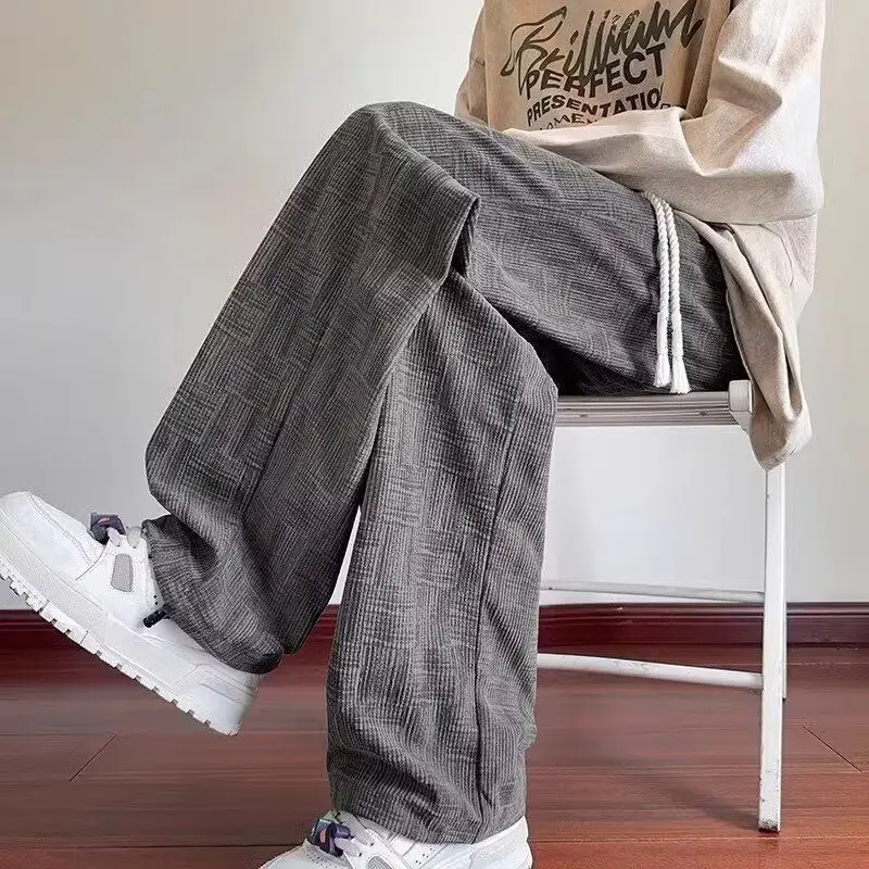 Erkek Çocuk Kadife Pantolon Yeni Ekose Kirli Pantolon Sonbahar ve Kış Bol ve Rahat Çok Yönlü Düz Paça Geniş Paça Günlük Pantolon