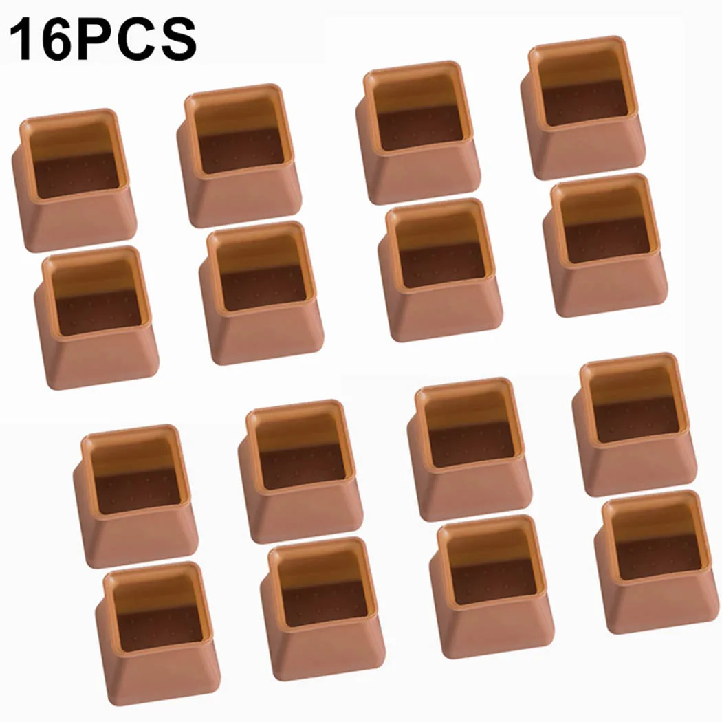 16PCS Soft Silicon Chair Leg Covers Pads Elastic Furniture Foot Protector Pads Anti-slip Table Legs Floor Protection Mat