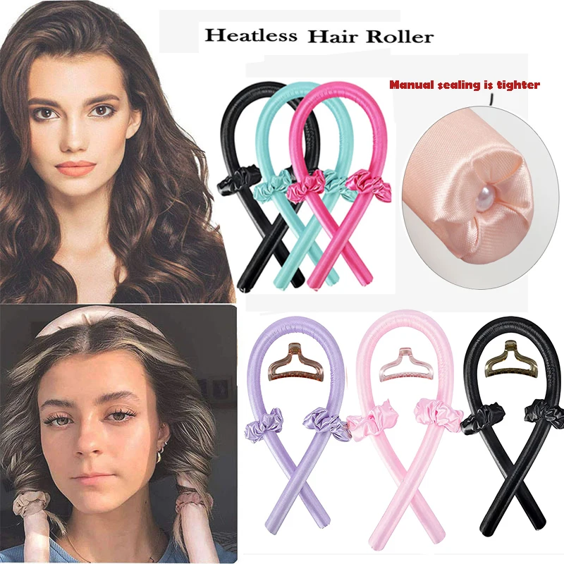 Hair Curlers hair styling tool hair curling tools No Heat Curly Hair Products Set Heatless Curls Rollers Short Long Overnight Curls Headband
