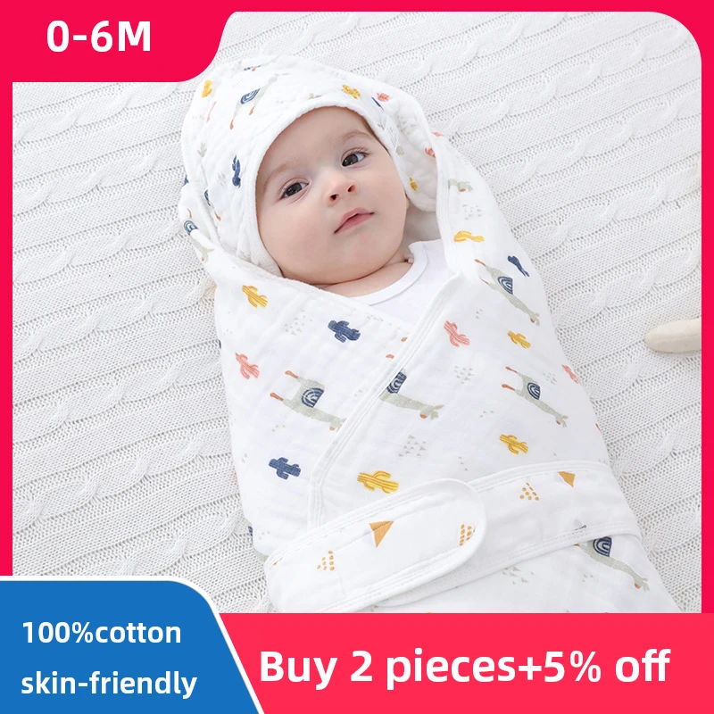 

Newborn Swaddle Blanket Boys Girls 0-6M Receiving Blankets Skin-friendly Cotton Soft Newborn Babies Envelope Sleeping Bags