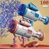 100 Holes Electric Bubble Gun Gatling Bubble Machine With Light Summer Soap Water Bubble Machine Outdoor Bath Toys For Children 1