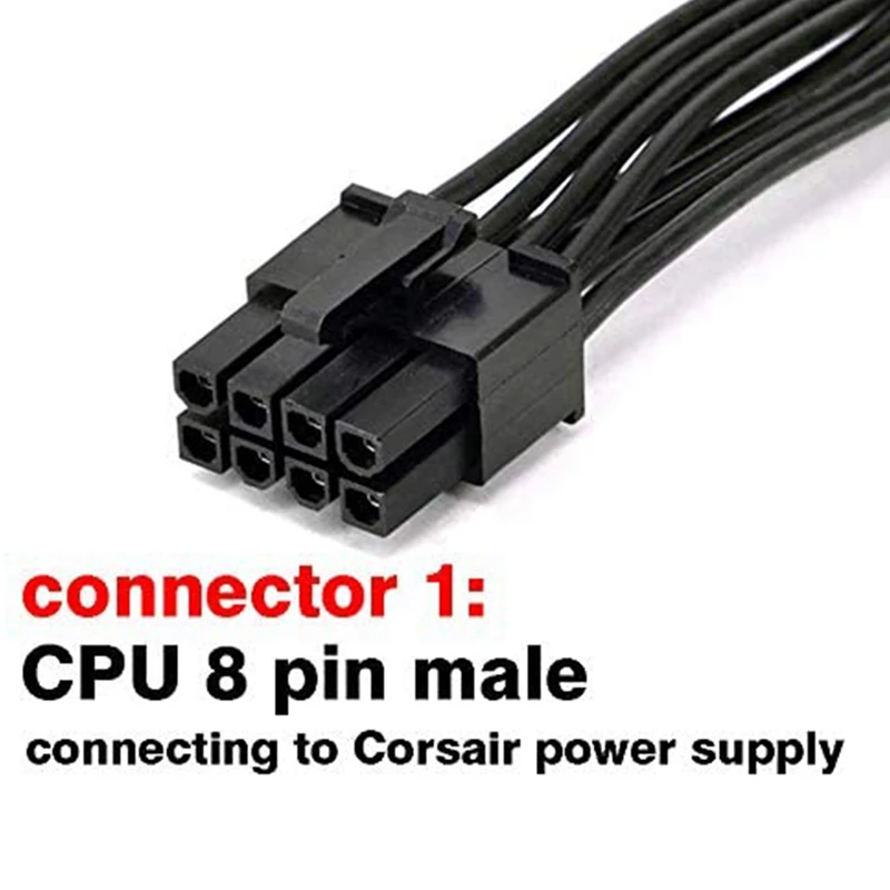 Cavo adattatore di alimentazione scheda madre CPU 8 pin maschio a CPU 8 pin (4+4) maschio EPS-12V per alimentatore modulare Corsair (60 cm)  7