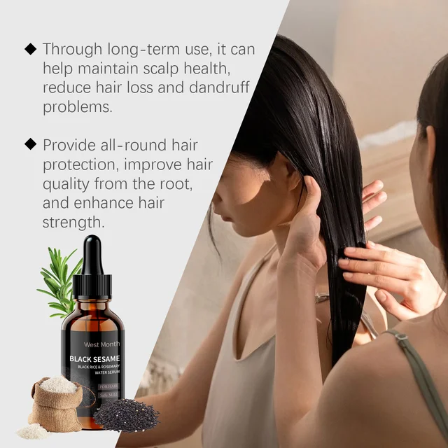 West Month Black Sesame Hair Serum Improve Damaged Split End Dry Frizz Deep Nourishing Moisturizing Hair Care For All Types Hair