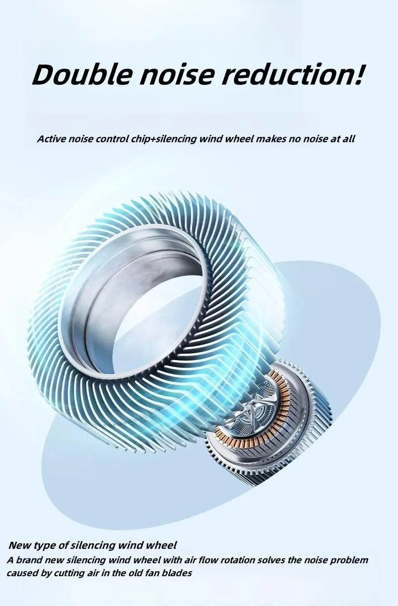 Portable Neck Fan 10000mAh Rechargeable Fan Mini 3-Speeds La - AIXIVO product image