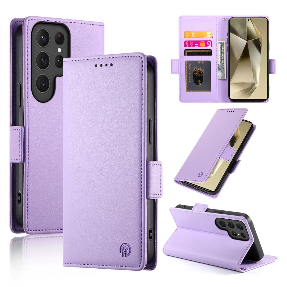 Premium Flip Wallet Phone Case with Card Slot and Kickstand - PU Leather Cover