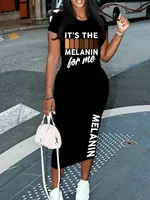 Women's Sexy Long Tshirt  Short Sleeved Summer Plus Size Black  Dress  Black Print  Tshirts dress Fashion White T-shirt Cas - Image 2
