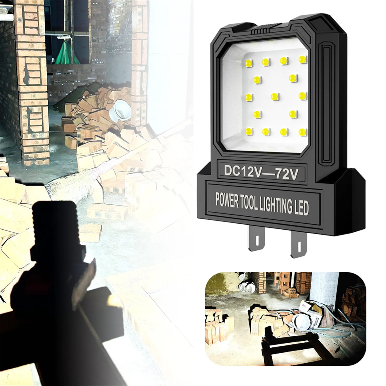 12V-72V LED 미니 포켓 작업등 2가지 모드 조명 배터리 없음 슈퍼 브라이트 스포트라이트 550LM 전동 공구 액세서리