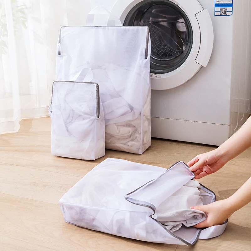 3D Laundry Bag With Handle Mesh Delicate Lingerie Dirty Clothes Wash Bag Durable Washing Machine Protective Bag Anti-Deformation 2