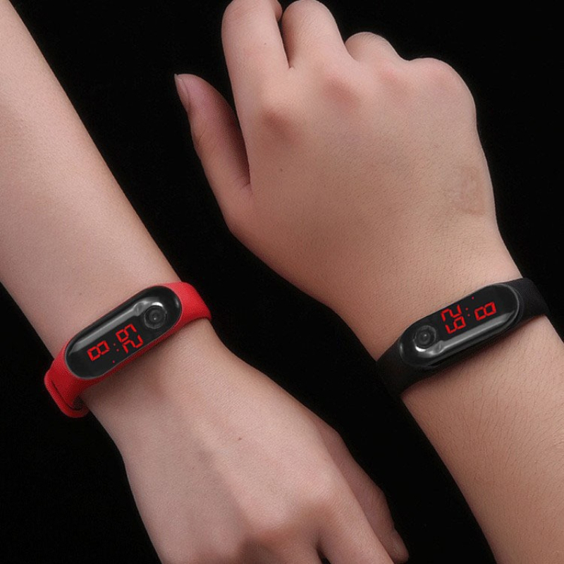 Sports Watch Red LED Screen Children Outdoor Women Sports Electronic Watch Men Silicone Strap Wirstwatch Student Clock Relogio