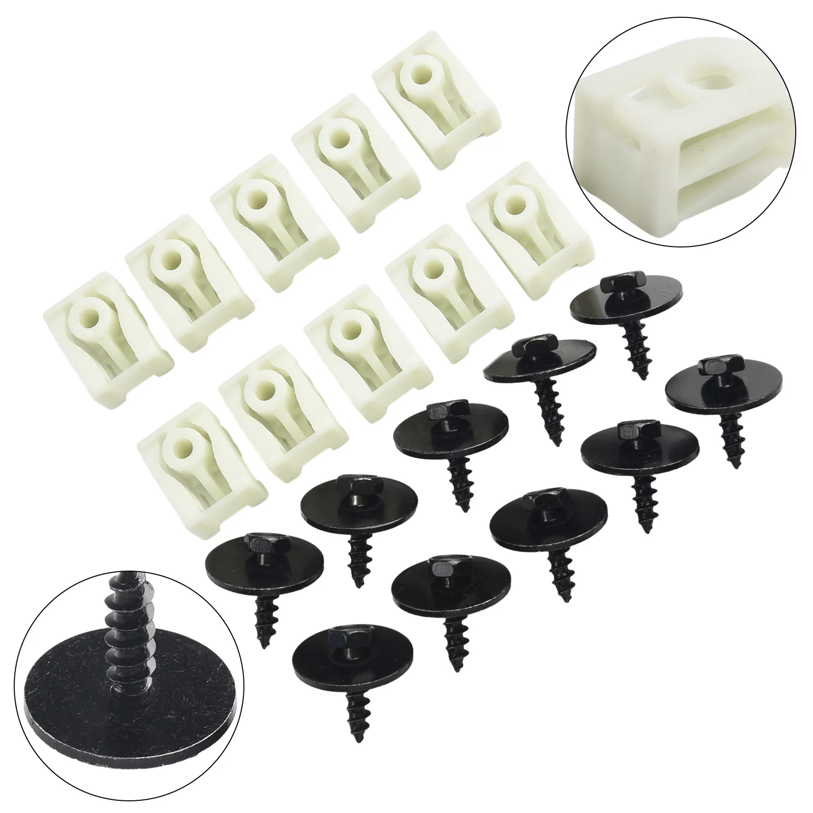 

Brand New Clip Hex Bolt 07147311312 07149213164 20pcs Black +White C-Clip Combo Kit With Bolt Front Rear Fender