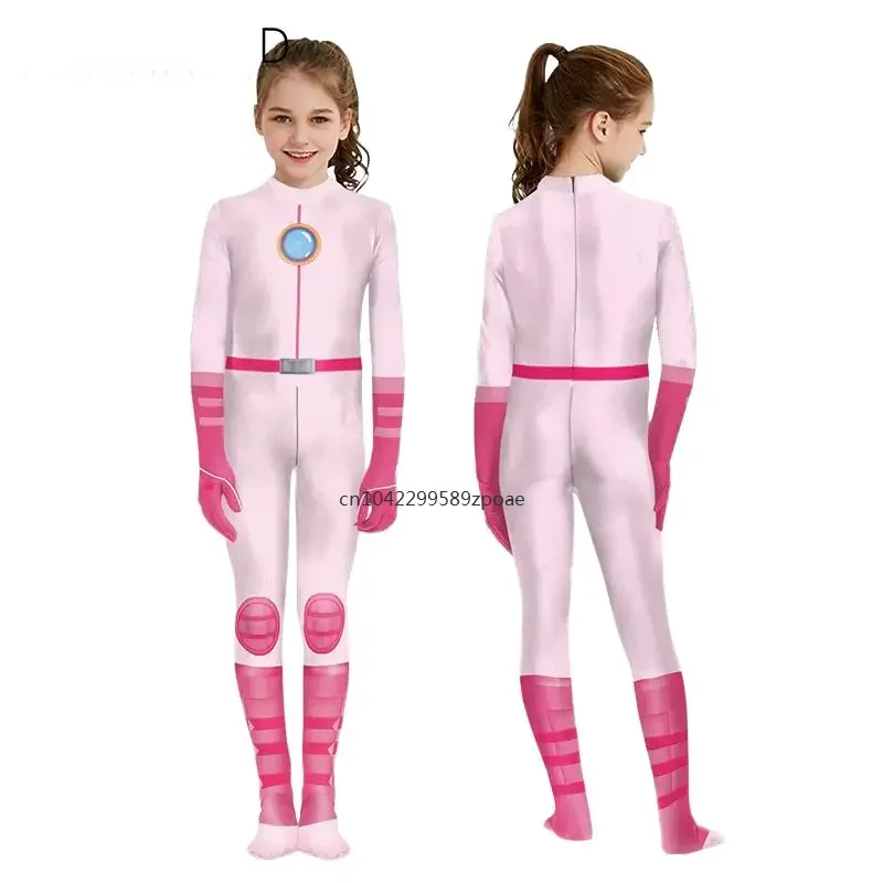 

Kids Girls Princess Cosplay Costume Spandex Zentai Bodysuits Children Halloween Jumpsuit Holiday Party Performance 2024
