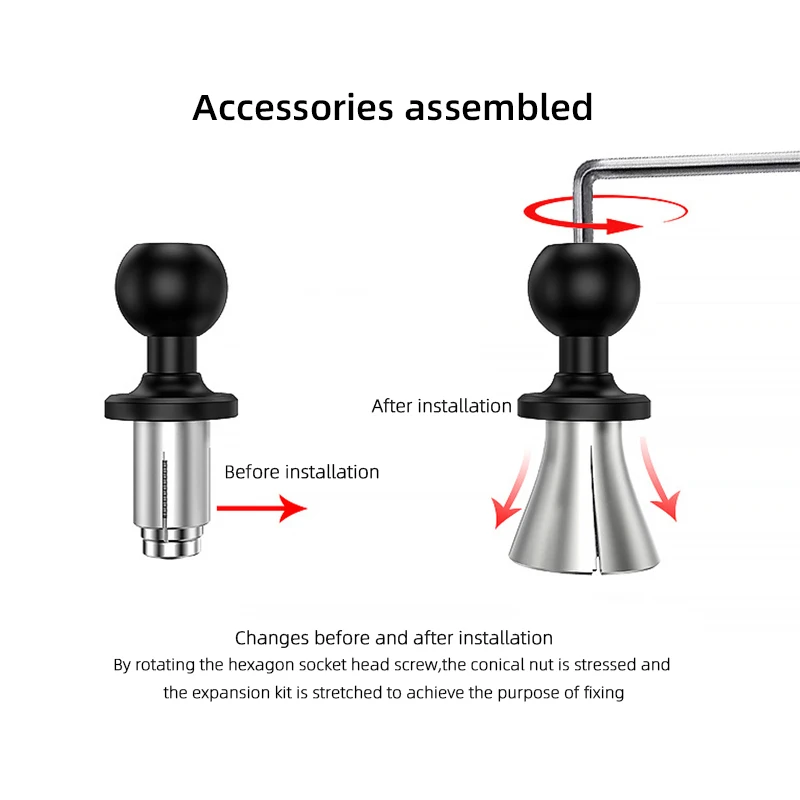 1 inch Ball Head Adapter to M6 M8 M10 Screw for GoPro Mount Motorcycle GPS Phone Car Bracket Insta360 X3 Camera Accessories 4