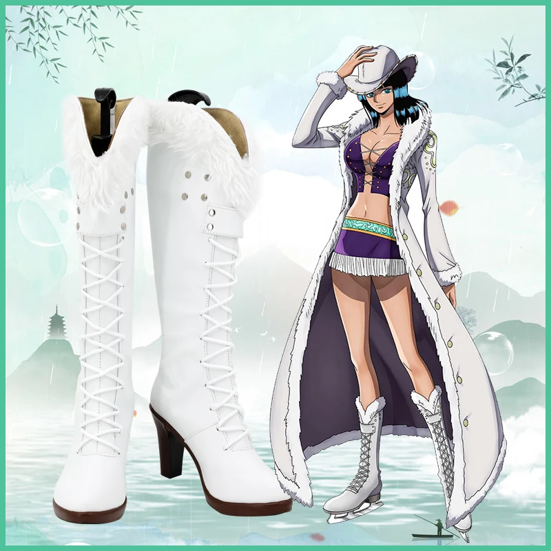 

Anime Nico Robin Cosplay Boots Shoes Female PU Boots Halloween Custom Made Boot