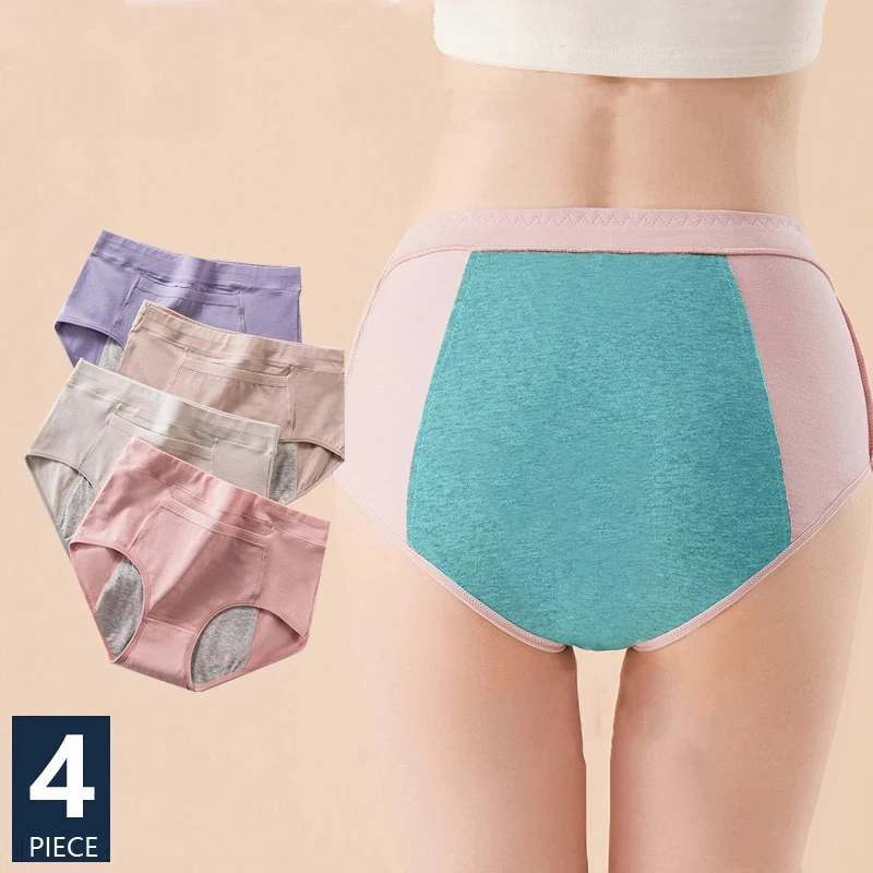 3Pcs Menstrual Period Panties Women Underwear Heath Cotton Mid