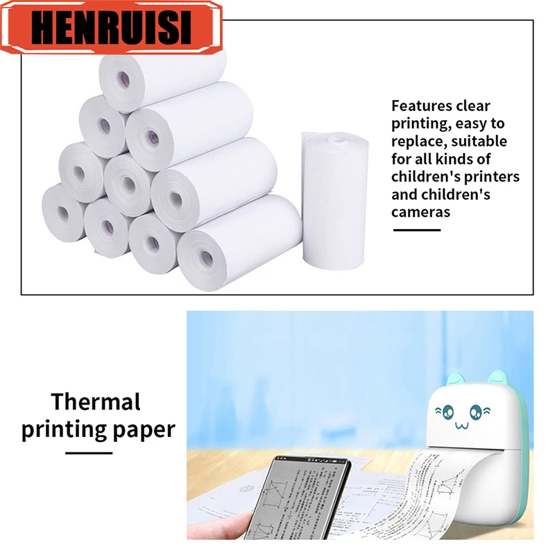 Thermal Printing Paper 57x30mm Semi-Transparent Roll For Kid Instant Print Camera Label