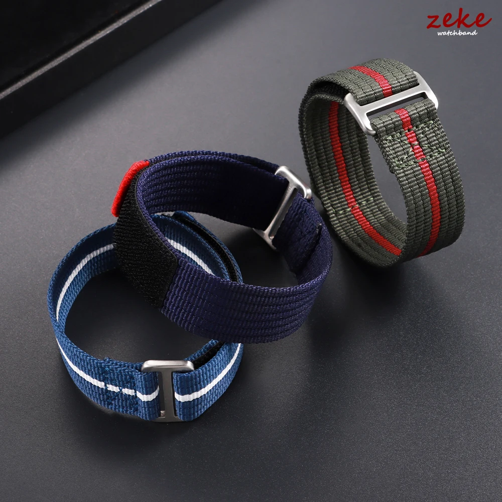 Durable Nylon Canvas Military Sports Watch Strap - Hook & Loop Closure