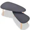 2-Piece Solid Pinewood Coffee Table Set - Elegant Black Finish for Living Room 5