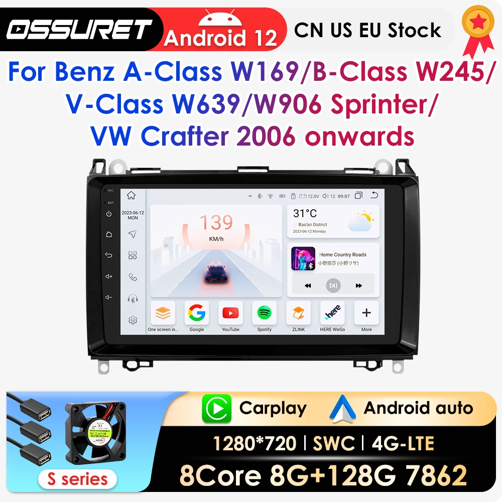 

Android Car Radio For Mercedes Benz A-B-V-Class W169 W245 W639 W906 Sprinter 2006 Audio Multimidia Player GPS Navi Carplay 7862