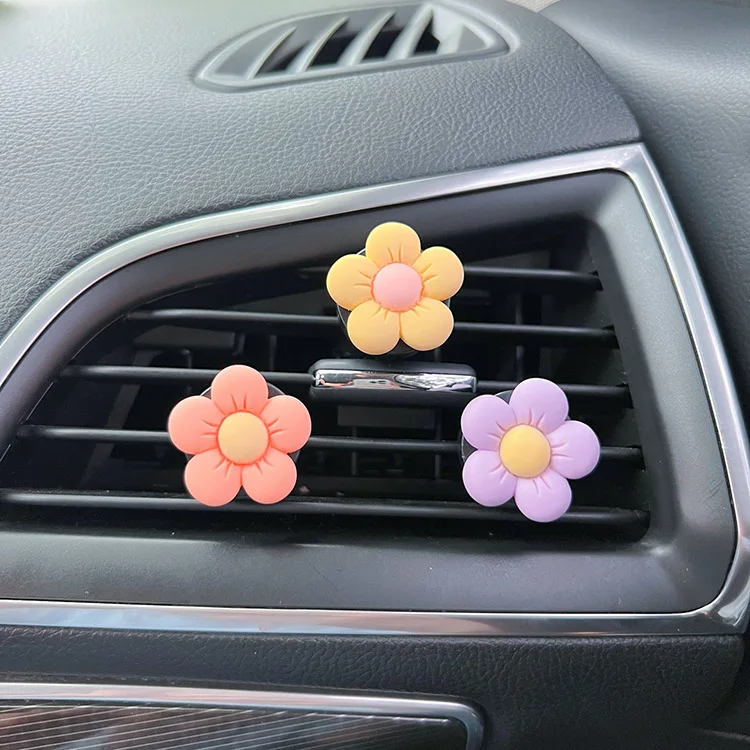 Car Air Fresheners Vent Clips 6 Pcs Cute Flower Car Accessories