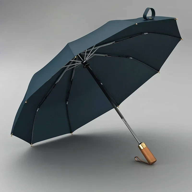 Umbrella Fully Automatic Umbrella Rain Windproof Strong Big Golf Folding 10 Ribs