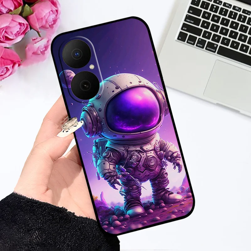 Oil Painted Silicone Back Cover - Soft Matte Protective Case for Huawei Nova Y73/Enjoy 80