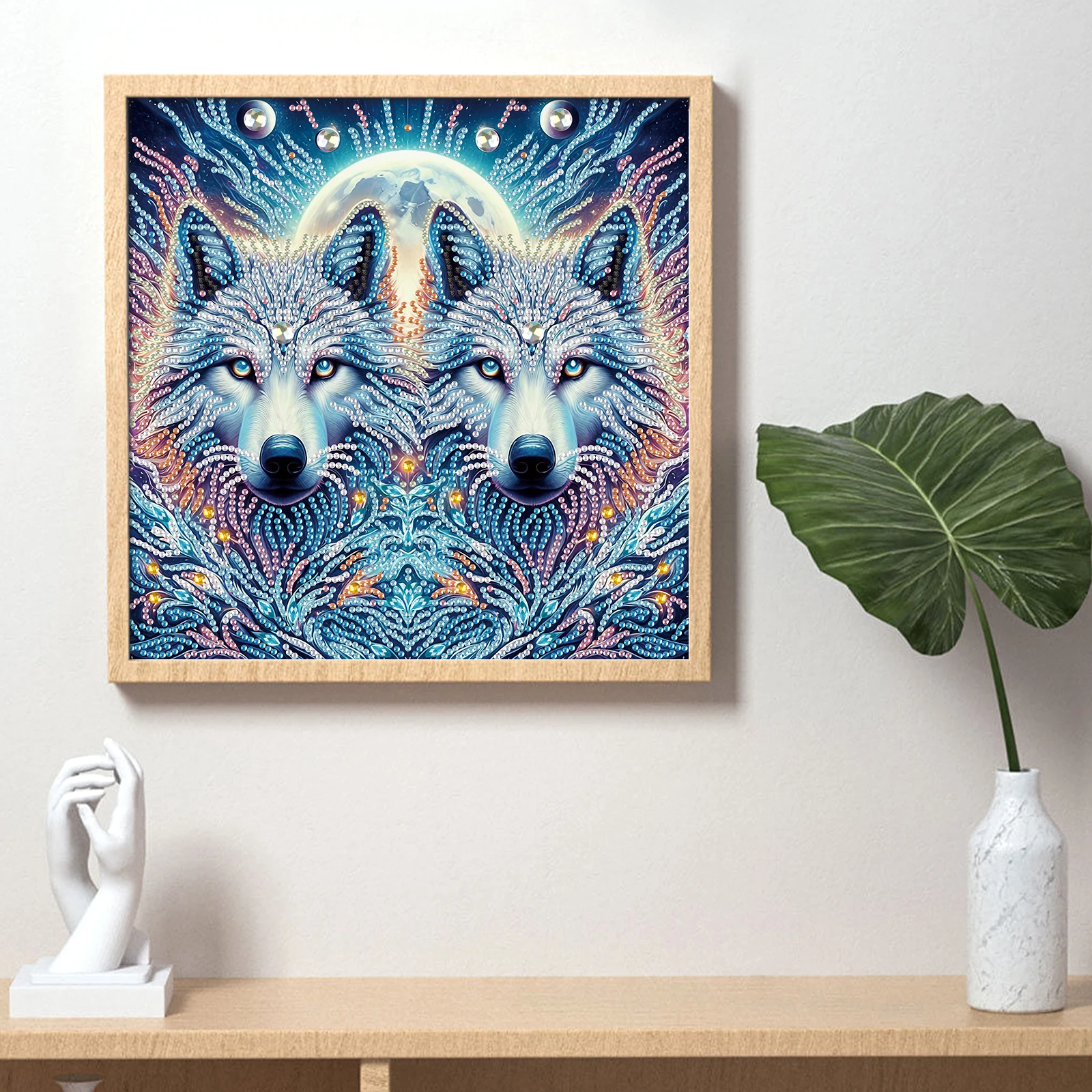 DIY Serious wolves 5D Special Shape Diamond Art Kits for Beginners Diamond Art Painting Kits for Home Wall Decoration Gift