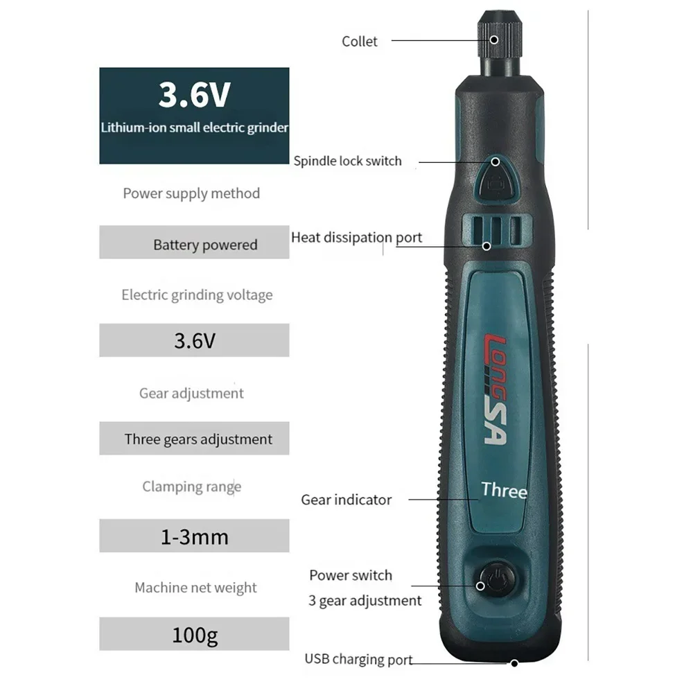 Cordless Electric Drill 2000mAh 8000-28000r 8V DC Engraving Pen Mini Engraver Wireless Grinding Drilling Machine Rotary Tool 5