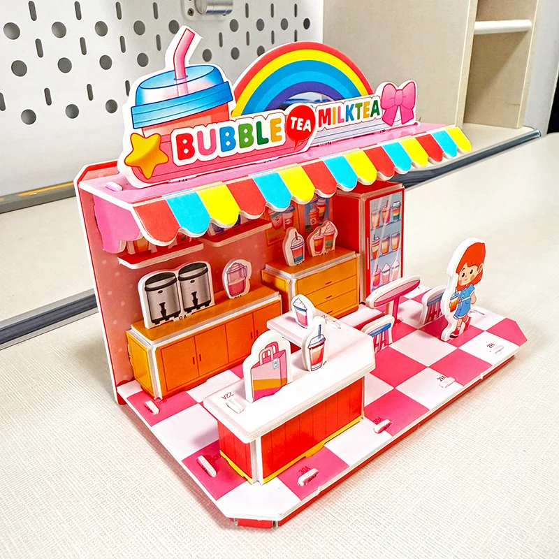 פאזל קרטון קרטון 3D בית נייר מודל בניית ערכות צעצועים לילדים משחקים חינוכיים מתנות