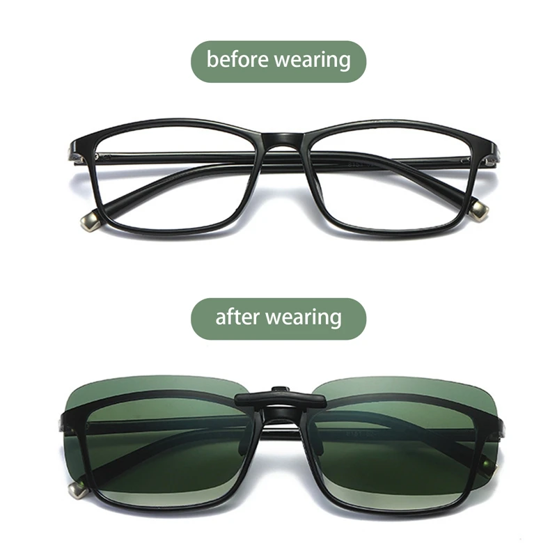 1pc Unisex Polarized Clip On Driving Glasses Sunglasses Day Vision UV400 Lens Driving Night Vision Riding Sunglasses Clip 6