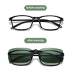 1pc Unisex Polarized Clip On Driving Glasses Sunglasses Day Vision UV400 Lens Driving Night Vision Riding Sunglasses Clip 6
