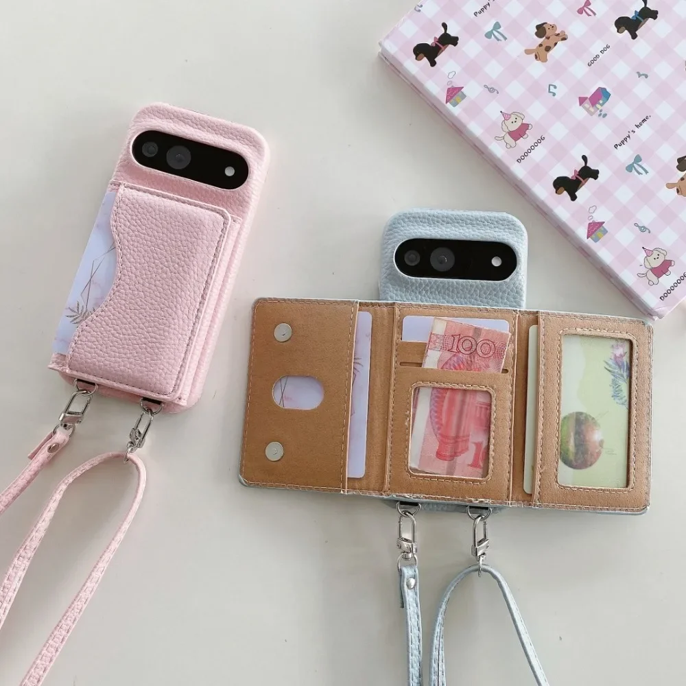 Stylish Crossbody Rope Wallet with Card Slots and Protective PU Leather Phone Case