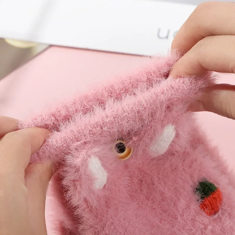 2-7Years Boy Girl Fur Wool Knit Kids Soft Half Finger Flip Gloves Children Winter Warm Cute Cartoon Rabbit Knit Mittens for Baby, winter gloves,baby mittens