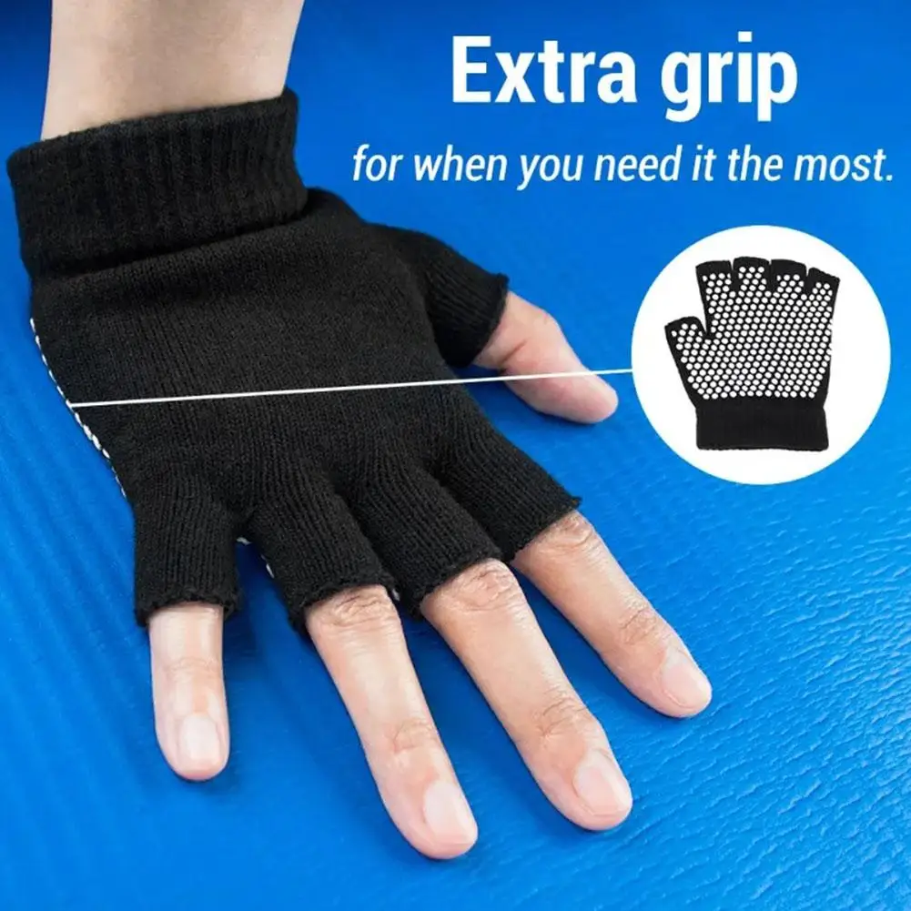 

Yoga Gloves Unisex Non-slip Sweat Absorbent Wear Resistant Glove Cycling Fitness Protector Gym Balance Half Hand Pilates Fi A1Y1