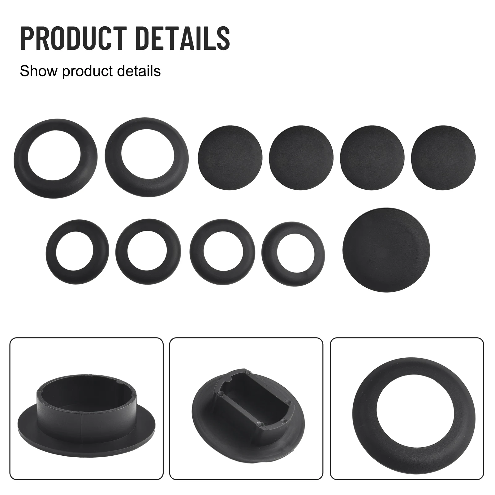 

Cover Plug Hub Cap Accessories BC3Z-99000A25-A Black Hitch Puck Kit Parts Plastic Replacement Trim Ring Durable