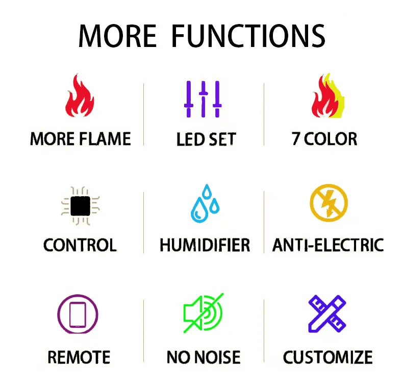 3D fog led Atomization Flame Electric Water Mist with Remote Control Electric Fireplaces Simulation Flame Water Vapor Fireplace