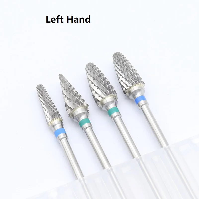 Quality!Left Hand Tungsten Carbide Nail Drill Bit Milling Eletric Manicure Machine Equipment Cuticle Clean Burr Dental 3