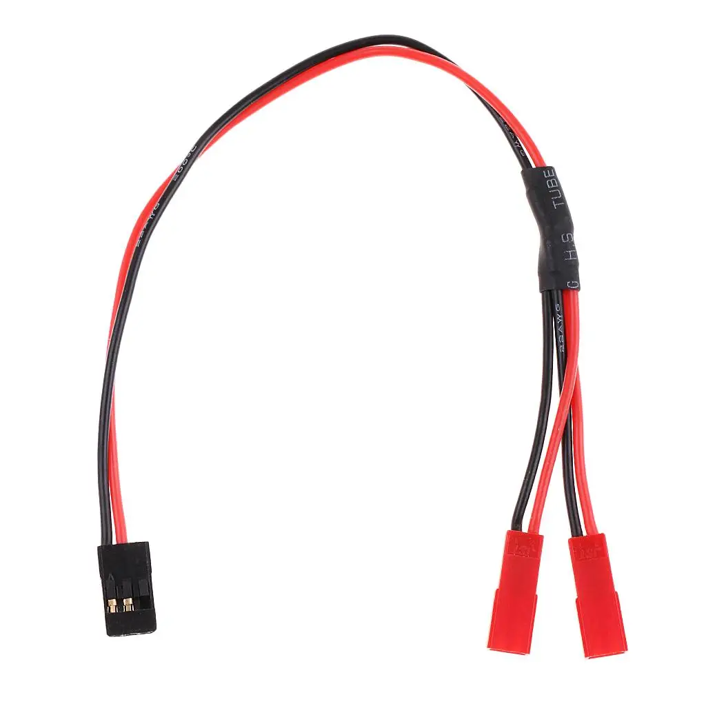 Adaptateur Y RC : une prise JR mâle se divise en deux JST femelles pour batterie