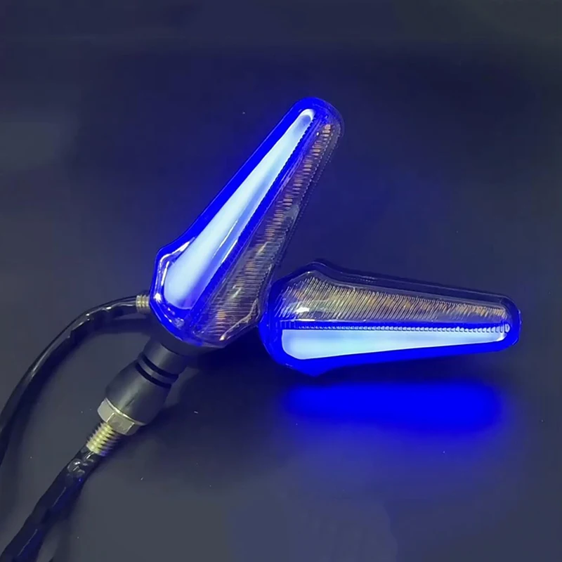 Motorcycle LED Turn Signals 10MM ABS Blinkers Strobe Lamp 12V Red Blue White Universal For Kawasaki Ducati KTM Yamaha FZ1 FZ6