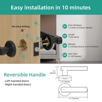 Smart Lock Fingerprint Door Lock App Control Passcode Unlock Electronic Touchscreen Keypad 5
