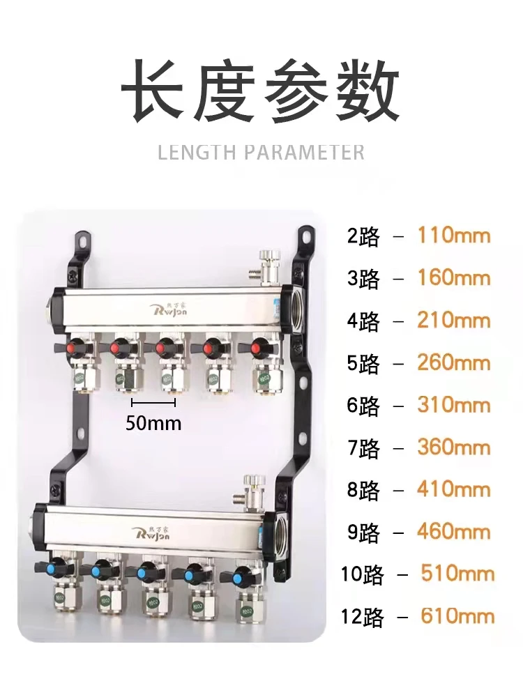 전체 구리 통합 지열 물 분배기, 대형 유량 물 분배기, 바닥 난방, 가정용 두꺼운 물 분배기, 풀 SE