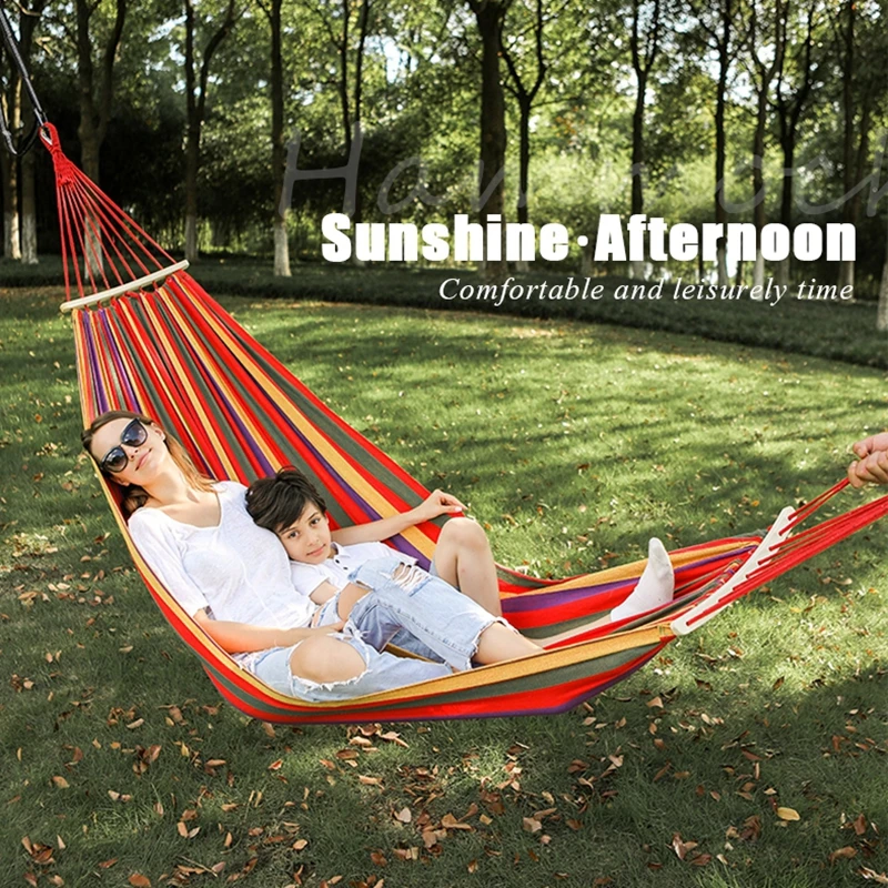 Garden Hammock  Hang Bed - Outdoor Stripe Hammock Portable Garden Travel  Camping - Aliexpress