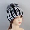 2025 Lady Warm Knitted 100% Genuine Rex Rabbit Fur Hats Russia Winter Quality Real Fur Hat Natural Warm Snow Rex Rabbit Fur Caps 2