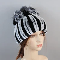 2025 Lady Warm Knitted 100% Genuine Rex Rabbit Fur Hats Russia Winter Quality Real Fur Hat Natural Warm Snow Rex Rabbit Fur Caps 2
