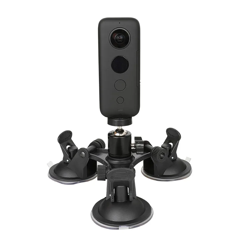 

Triple Cup Camera Suction Mount w/Ball Head for Insta360 One X/X2/X3 Yi 4K/Sony/Suction Cup Car Holder Window Mount Accessory