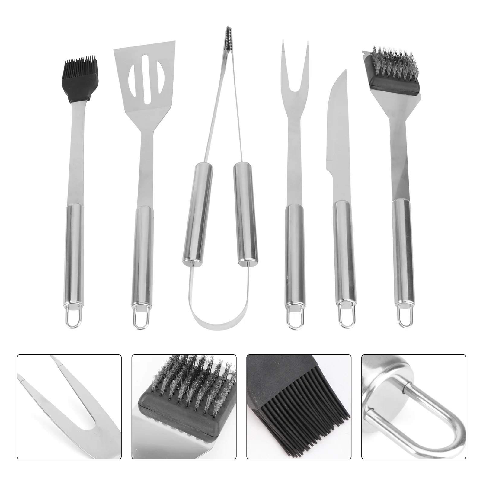 

Outdoor Portable Barbecue 6-piece Set Grill Cookware Utensils with Aluminium Case BBQ Tools Combination